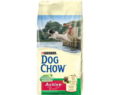 PURINA DOG CHOW Дог Чау Корм для взрослых активных собак с курицей. Вес: 2,5 кг