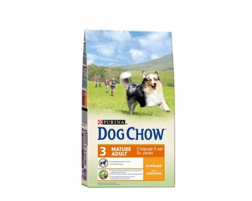 PURINA DOG CHOW Дог Чау сухой корм для собак старше 5 лет курица. Вес: 2,5 кг