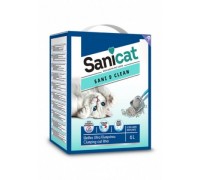 Sanicat Комкующийся белый наполнитель с ароматом детской присыпки (Sani&Clean 6l)