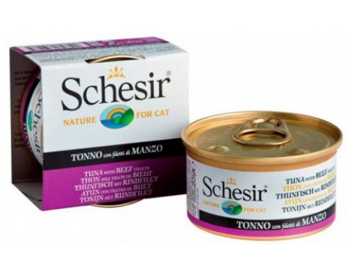 Schesir консервы для кошек Тунец/говядина. Вес: 85 г