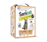 Sanicat Комкующийся наполнитель без аромата для взрослых кошек с экстрактом юкки,  контроль запаха без пыли (Evolution Adult) 6 л
