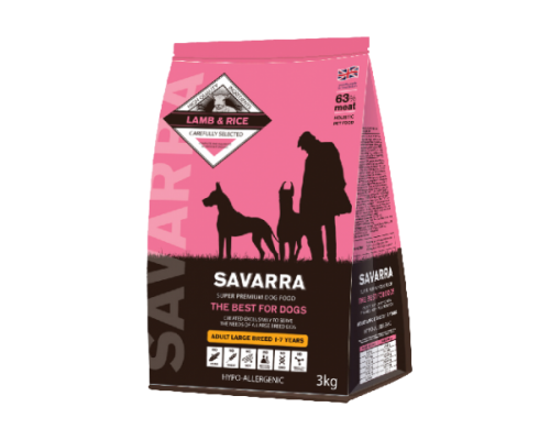 SAVARRA Adult Dog Large Breed Сухой корм для собак крупных пород Ягненок/рис (Саварра). Вес: 3 кг
