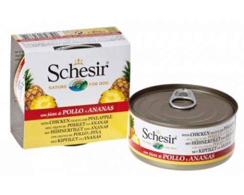 Schesir консервы для собак Цыпленок/ананас. Вес: 150 г