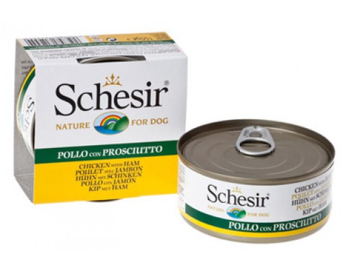 Schesir консервы для собак Цыпленок/ветчина. Вес: 150 г