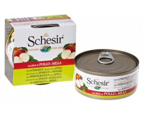 Schesir консервы для собак Цыпленок/яблоко. Вес: 150 г