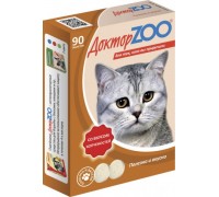 Доктор ZOO витамины для кошек со вкусом Копченостей 90 таб