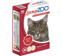 Доктор ZOO витамины для кошек с таурином Здоровье кожи и шерсти 90 таб