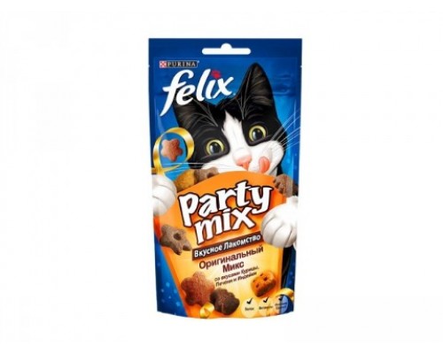 Феликс Party Mix Оригинальный: курица, печень, индейка (Felix). Вес: 20 г