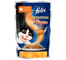 Феликс Sensations Sauce Surprise для кошек кусочки с соусе индейка, бекон (Felix). Вес: 85 г