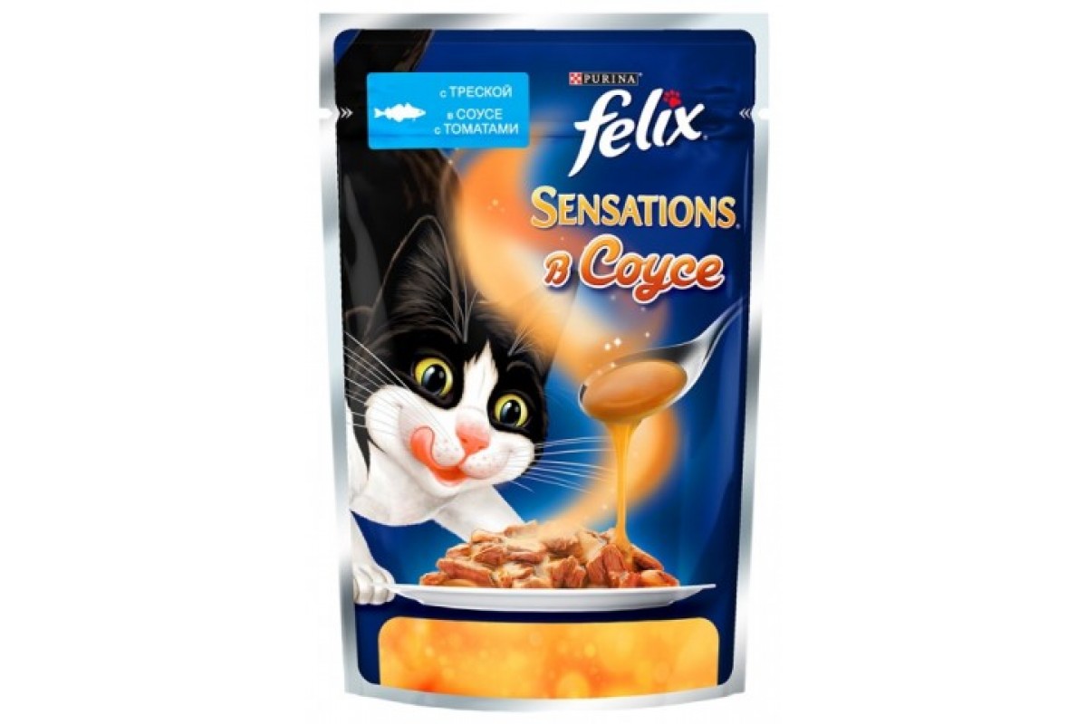 Корм Felix Sensations 85г. Felix для кошек влажный