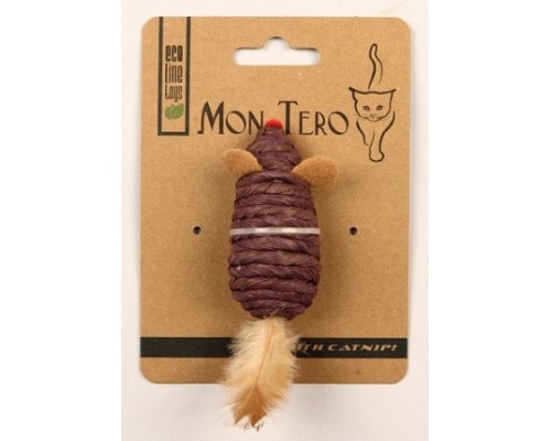 MonTero Мышь 5см с перьями и кош.мятой фиолет