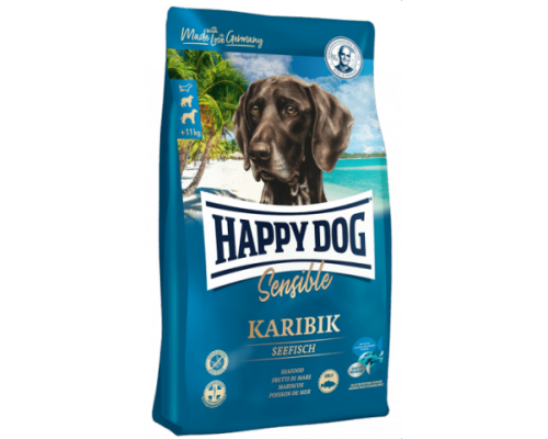 Happy Dog Karibik для взрослых собак при пищевой аллергии и кормовой непереносимости. Морская рыба/Картофель. Вес: 1 кг