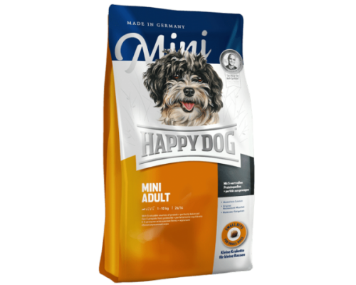 Happy Dog Mini Adult для взрослых собак мелких пород. Птица/Лосось/Ягненок. Вес: 4 кг