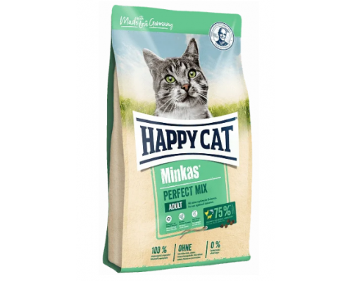 Happy Cat Minkas Perfect Mix сухой корм для взрослых кошек /птица/рыба/ягненок/. Вес: 500 г