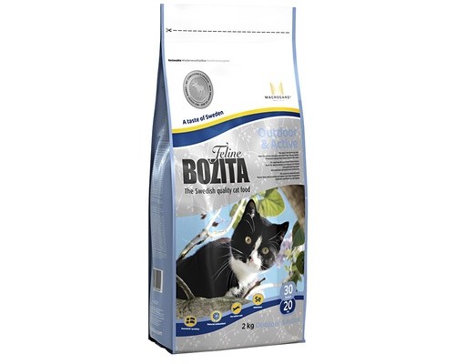 Bozita Сухой беззерновой корм для растущих и взрослых активных кошек с лосем (Outdoor&Active 30/20). Вес: 400 г