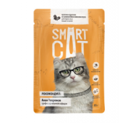 Smart Cat Паучи для взрослых кошек и котят кусочки курочки со шпинатом в нежном соусе. Вес: 85 г