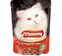 Chammy корм консервированный для кошек с говядиной в соусе. Вес: 100 г