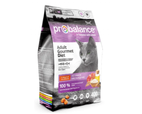 ProBalance для кошек Adult Gourmet Diet с говядиной и ягнёнком. Вес: 400 г