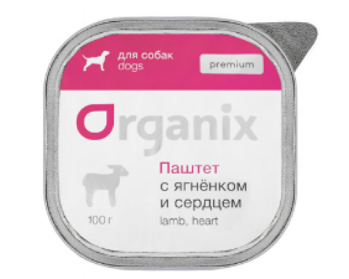 Organix Премиум паштет для собак с мясом ягненка и сердцем 87%. Вес: 100 г