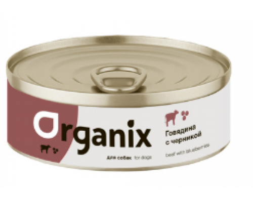 Organix Консервы для собак Заливное из говядины с черникой. Вес: 100 г