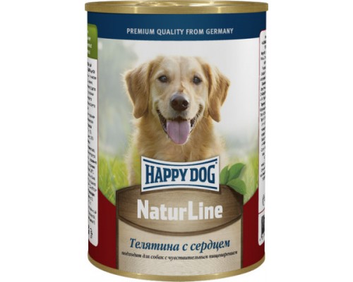 Happy Dog консервы "Natur Line", телятина с сердцем. Вес: 400 г
