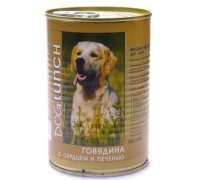 DOG LUNCH консервы для собак Говядина с Сердцем и печенью в желе (ДОГ ЛАНЧ). Вес: 410 г