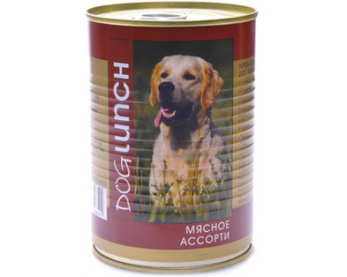 DOG LUNCH консервы для собак Мясное ассорти в желе (ДОГ ЛАНЧ). Вес: 410 г