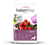 Italian Way Беззерновой корм для собак малых пород с чувствительным пищеварением со свежей уткой (ITALIAN WAY MINI SENSITIVE DUCK). Вес: 800 г