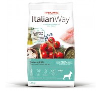 Italian Way Беззерновой корм для собак малых пород со свежей форелью и черникой, контроль веса и профилактика аллергии (ITALIAN WAY MINI IDEAL WEIGHT TROUT/BLUEBERRY). Вес: 800 г