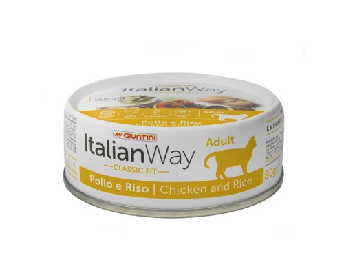Italian Way Консервы для кошек с курицей и рисом (ITALIAN WAY WET CAT CHICKEN/RICE). Вес: 80 г