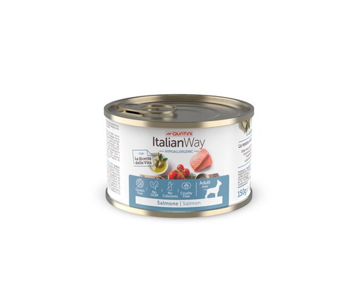 Italian Way Консервы для собак с чувствительной кожей с лососем, томатами и рисом (ITALIAN WAY WET HYPO SALMON). Вес: 150 г