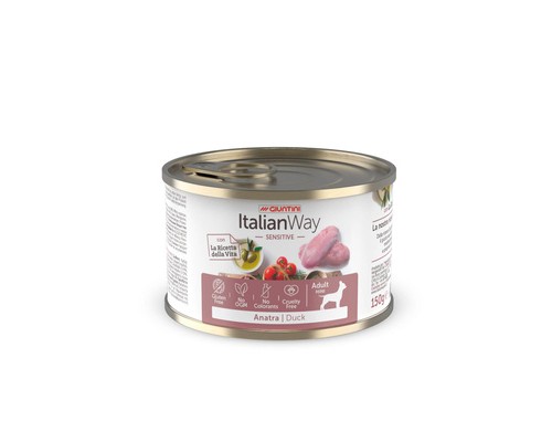 Italian Way Консервы для собак с чувствительным пищеварением с уткой, томатами и картофелем (ITALIAN WAY WET SENSITIVE DUCK). Вес: 150 г