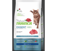 Trainer Сухой корм Natural Exigent Cat для привередливых кошек с говядиной и свежей курицей. Вес: 1,5 кг