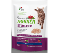 Trainer Сухой корм Natural Adult Sterilised для взрослых кастрированных кошек со свежим белым мясом. Вес: 300 г
