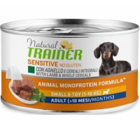 Trainer SENSITIVE NO GLUTEN Mini Adult Lamb and Rice консервы для взрослых собак мелких пород с ягненком и рисом без глютена. Вес: 150 г