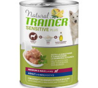 Trainer Natural Sensitive Plus консервы гипоаллергенный рацион для взрослых собак средних и крупных пород Конина. Вес: 400 г