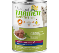 Trainer Natural Sensitive Plus консервы гипоаллергенный рацион для взрослых собак средних и крупных пород с кроликом/рисом. Вес: 400 г