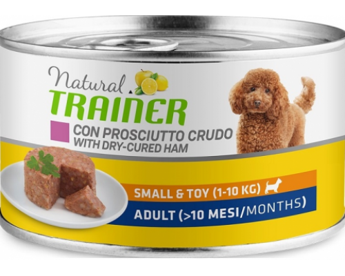 Trainer Natural Mini Adult Cured Ham, Rice and Royal Jelly консервы для взрослых собак мелких пород с сыровяленой ветчиной, рисом и маточным молочком. Вес: 150 г