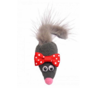 PETTO Игрушка Мышь с норковым хвостом МИККИ GoSi этикетка кружок