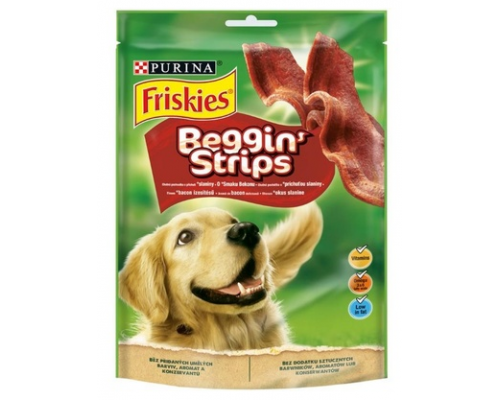 Friskies Beggin strips для взрослых собак с ароматом бекона. Вес: 120 г
