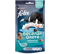Феликс Веселая Охота сухой корм для кошек креветки, рыба (Felix). Вес: 50 г