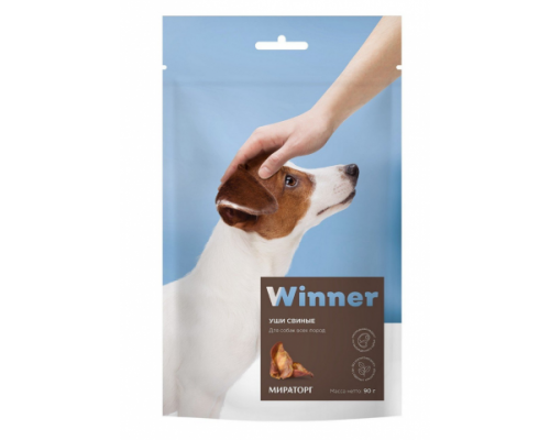 Winner Лакомство для собак Свиные уши (Виннер). Вес: 90 г