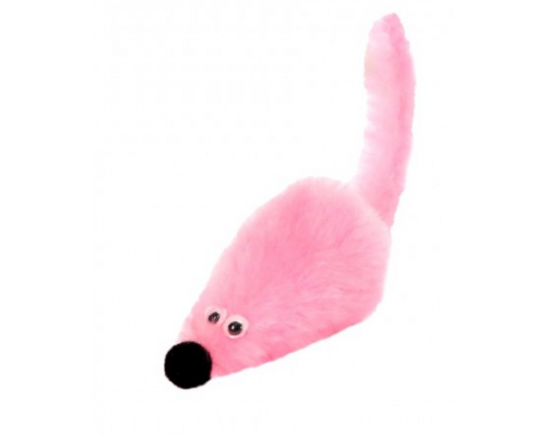 PETTO Игрушка "Мышь с мятой" GoSi розовый мех с хвостом из розового меха на картоне с еврослотом