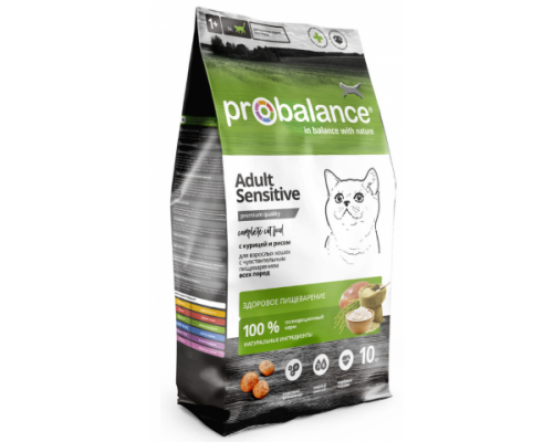 ProBalance Sensitive сухой корм для кошек c чувствительным пищеварением Курица/Рис. Вес: 400 г