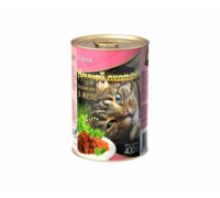 Ночной охотник консервы для кошек Ягненок кусочки в желе. Вес: 415 г