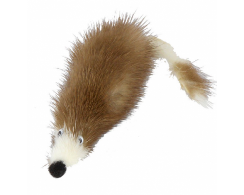 PETTO Игрушка Мышь норка М с хвостом трубочка с норкой GoSi этикетка кружок