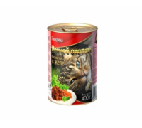 Ночной охотник консервы для кошек Говядина кусочки в желе. Вес: 415 г