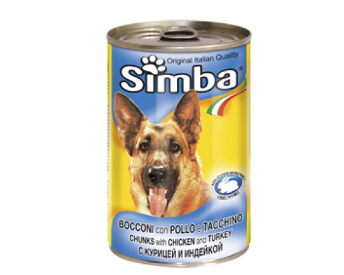Simba Dog консервы для собак кусочки курицы с индейкой. Вес: 1,23 кг