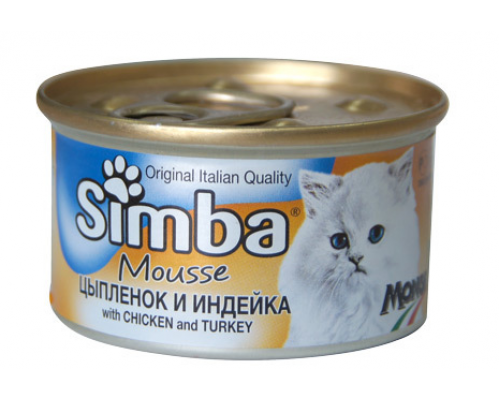 Simba Cat Mousse мусс для кошек цыпленок/индейка. Вес: 85 г