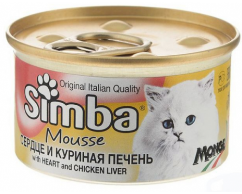 Simba Cat Mousse мусс для кошек сердце/куриная печень. Вес: 85 г